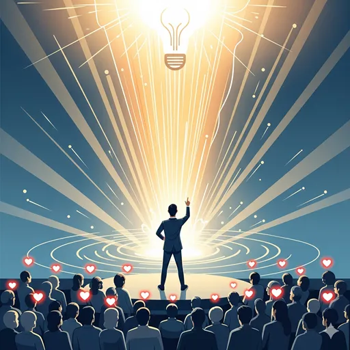 根拠ある「画期的」なアイデアが、ビジネスに大きなインパクトを与える様子を表すイラスト