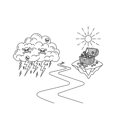 リスクを回避するだけでなく、機会として捉えるリスクマネジメントの重要性を表すイラスト。