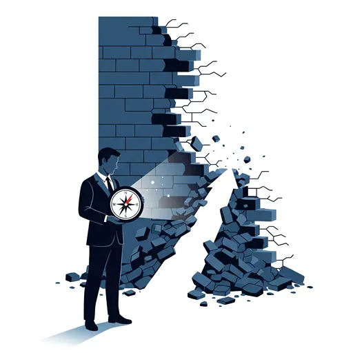 「頓挫」を羅針盤として、失敗から学びを得て、次へと繋げるリーダーのイラスト