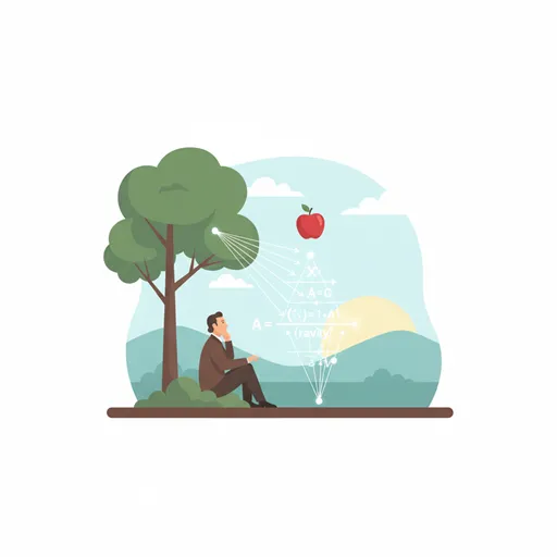 物理法則やテコの原理など、自然界の根本的な仕組みが作用する様子を表すイラスト