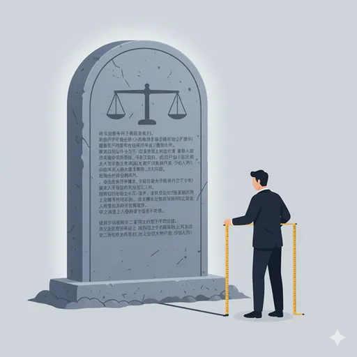 会社規定や法律などの絶対的な基準に、完全に従って行動し、正当性を担保する様子を表すイラスト