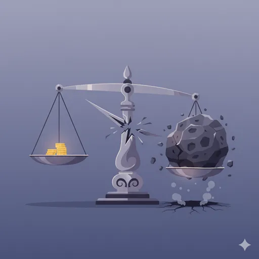 「凌駕」が、「上回る」（数値比較）や「勝る」（優劣評価）といった言葉と異なる、圧倒的な破壊力を持つことを示すイラスト