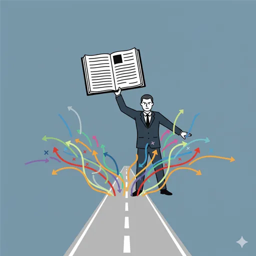 組織の秩序を維持するため、ルールによって個人の行動を厳しく制限する様子を表すイラスト