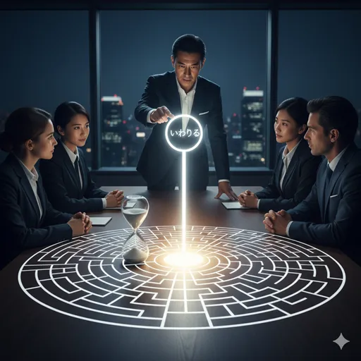 ビジネス会議で、「いわゆる」という言葉が、不必要な前提の議論を防ぎ、本質的な論点へと思考を集中させている様子