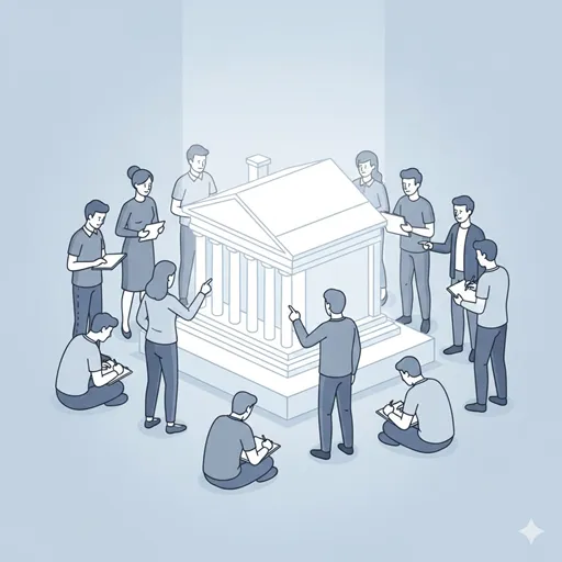 誰もがその精度や美しさを見習うべき、完璧な黄金比と高い完成度を持つ彫刻や建築物の手本のイラスト