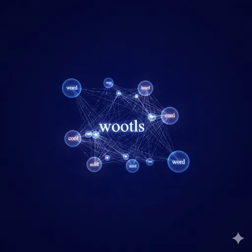 複数の光の点が、目に見えない糸や微かな光の筋で複雑に繋がり合っている幻想的なネットワーク。