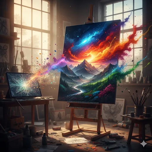 粘土の塊が美しい陶器に形を変えたり、キャンバスに描かれた線が鮮やかな絵画に進化したりするクリエイティブな変化。