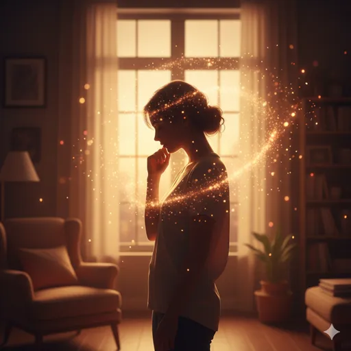 夕暮れの窓辺で、遠くの誰かを慈しむように、大切そうに手紙を抱える手元のアップ。