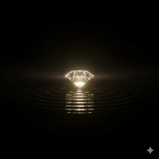 暗闇の中で一点の曇りもなく輝き続け、周囲の時間を止めているかのような一粒のダイヤモンド。