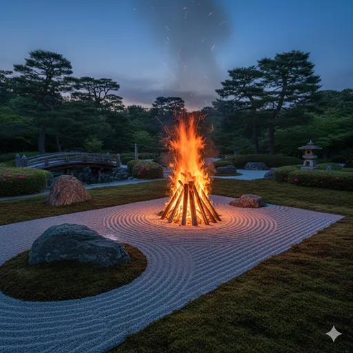穏やかな庭園(表現)の中に、力強く燃える松明(表出)が置かれているような、静と動の調和。