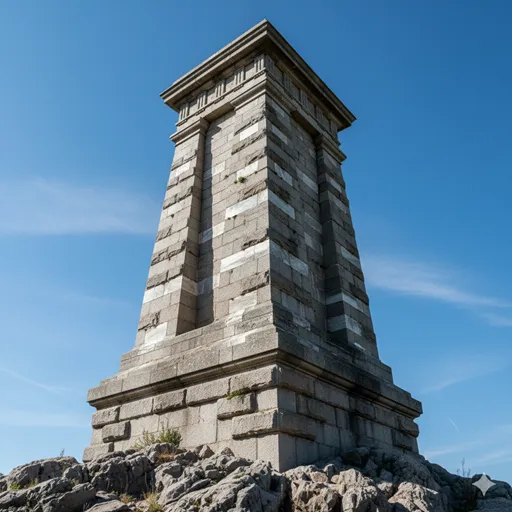 荒波の中でもびくともせず、青空の下で歴史を支え続ける巨大な石造りの橋の土台。
