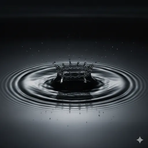水面に一滴の雫が落ち、明確な波紋が一気に広がる瞬間。