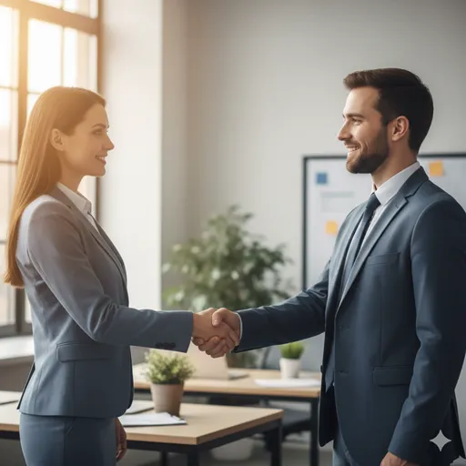 互いの言葉の意図を正しく理解し、信頼関係を築いて握手を交わすビジネスパーソン。