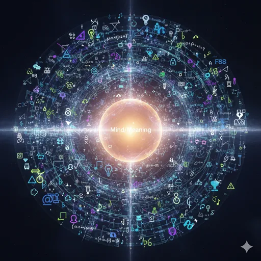 心臓の鼓動のような光の波形が、美しいデジタルグラフや音楽の記号へと変換されていくイメージ。