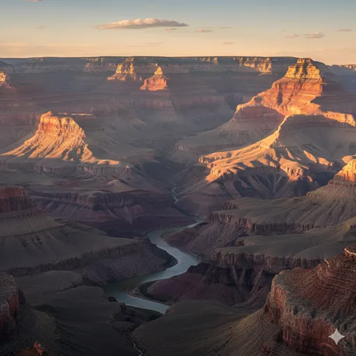 幾千万年の年月をかけて削られた巨大な峡谷と、その底をゆったりと流れる大河。