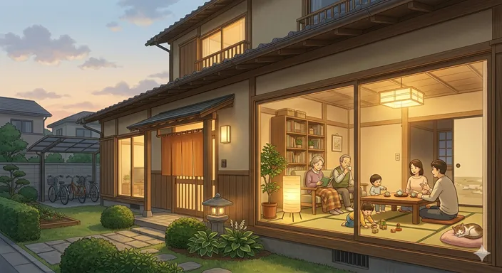 穏やかな住まいと落ち着いた暮らしから安泰の意味を表したイメージ