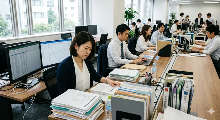 仕事や負担の偏りによって不公平感を抱く人物のイメージ