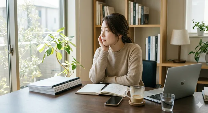 期待したほど満たされず、静かな物足りなさを抱える人物のイメージ