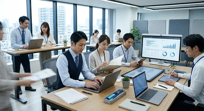 手際よく業務対応を進めるビジネスチームのイメージ