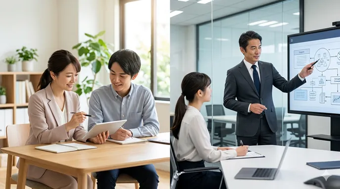 啓発と啓蒙の違いを左右対比で示したイメージ