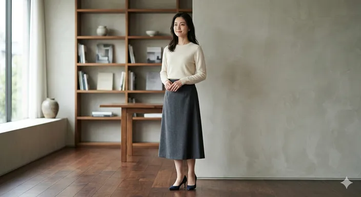 容姿端麗の意味を表す、全身のバランスや佇まいが整った人物のイメージ