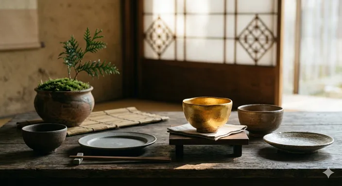 並んだ器の中で一つだけ柔らかな光を放ち、他とは格が違う価値を感じさせる上質な器。