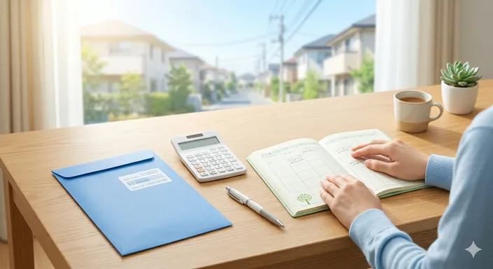 給与明細と税金通知書を整理し、所得税と住民税の違いを理解して家計を見通す穏やかなイメージ。