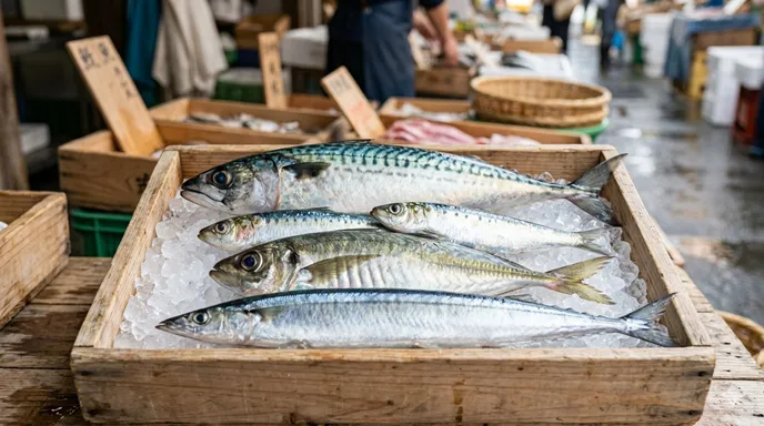 銀青色に輝くサバやイワシが並び、青魚特有の背の青さと脂のりのよさが伝わる画像。